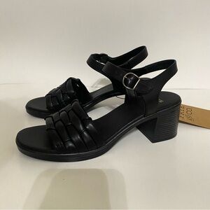 NEW Frye and Co. Westmont Stacked Heeled Black Sandals size 10